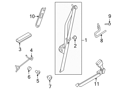 2008 Saturn Astra Belt & Retractor Lower Bolt Diagram for 90560668