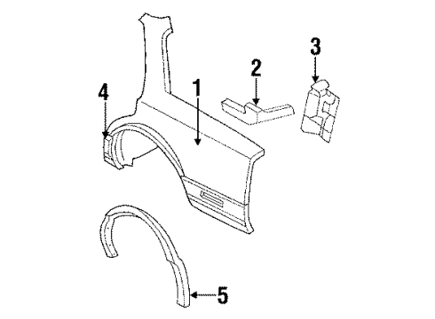 1990 Buick LeSabre Quarter Panel & Components Diagram 2 - Thumbnail