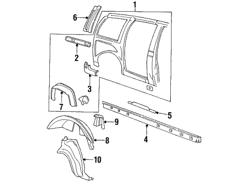 1990 Chevy Lumina APV Inner Components - Side Panel Diagram 2 - Thumbnail