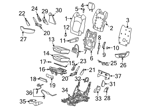 2010 Saturn Outlook Armrest Cap Diagram for 15900279