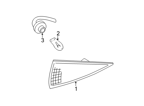 1998 Chevy Cavalier Side Marker Lamp, Driver Side Diagram for 5978063