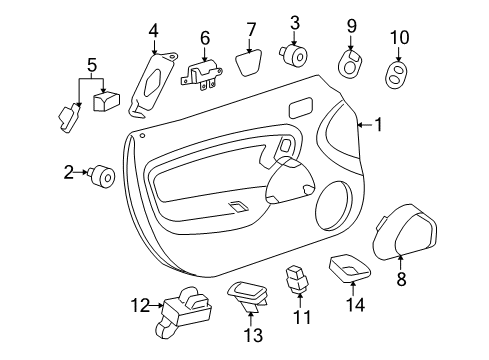 2008 Pontiac Solstice Interior Trim - Door Diagram