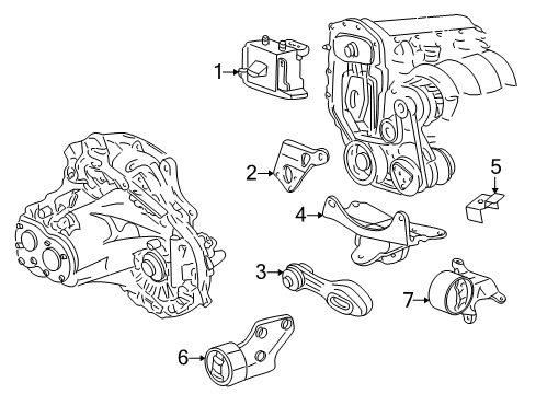 2001 Pontiac Sunfire Engine & Trans Mounting Diagram 3 - Thumbnail