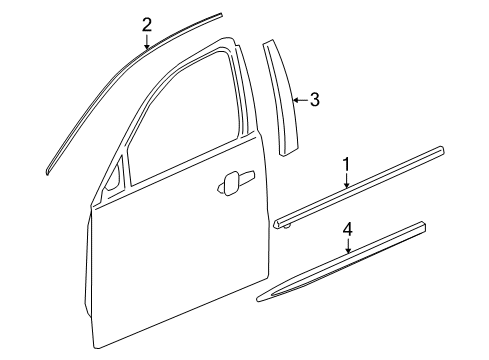 2015 Buick LaCrosse Exterior Trim - Front Door Diagram