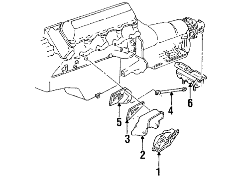 1997 Chevy C2500 Suburban Engine & Trans Mounting Diagram