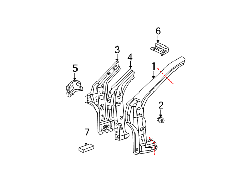 2006 Pontiac Vibe Hinge Pillar Diagram