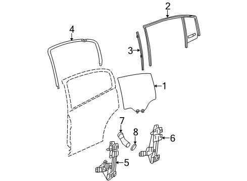 2007 Saturn Ion Window Regulator, Rear Passenger Side Diagram for 19301974