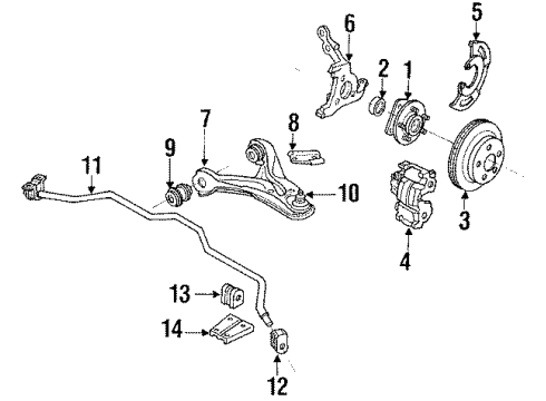 1995 Oldsmobile Silhouette Flex Hose, Driver Side Diagram for 22111979