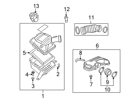 2008 Hummer H3 Air Cleaner Assembly Bolt Diagram for 15290376