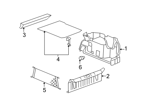 2009 Chevy Malibu Interior Trim - Rear Body Diagram 6 - Thumbnail