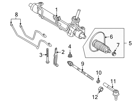 2008 Saturn Astra Steering Gear Diagram for 93189018