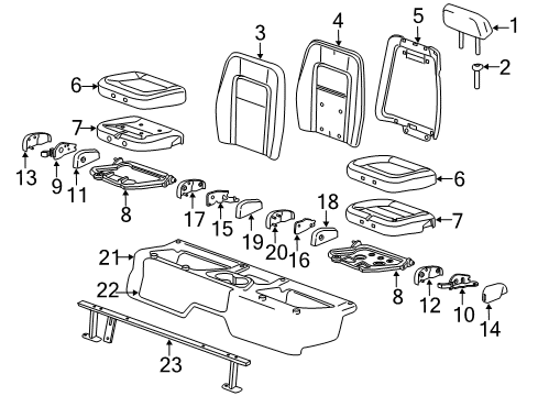 2018 GMC Canyon Seat Cushion Pad, Rear Passenger Side Diagram for 23314564