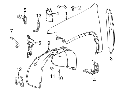 2021 Chevy Silverado 2500 HD Fender & Components Diagram