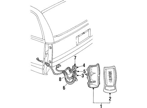 1992 Buick Commercial Chassis Tail Lamps Diagram