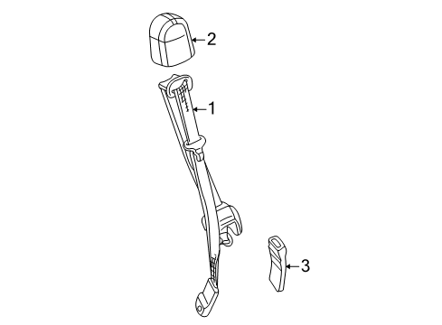 2007 Hummer H2 Buckle End Diagram for 89023187