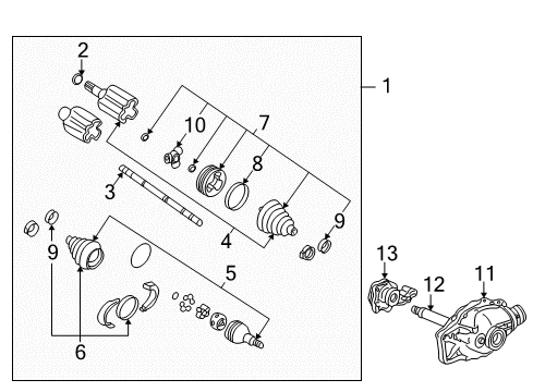 2004 Buick Rainier Front Axle & Carrier Diagram