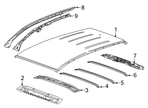 2025 GMC Terrain Bow, Roof Diagram for 26377442