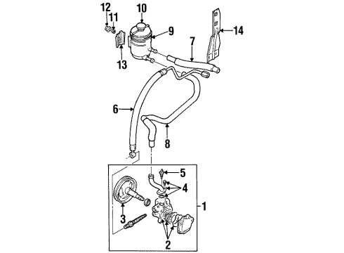 2000 Chevy Metro P/S Pump & Hoses Diagram 2 - Thumbnail