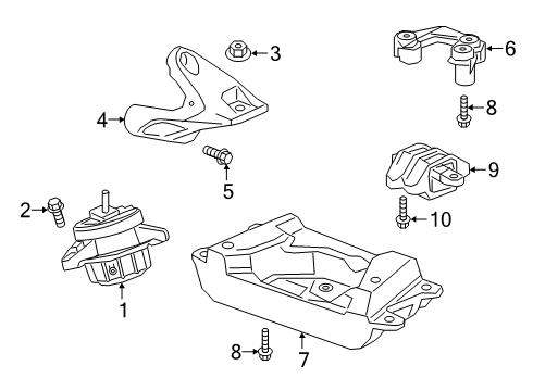 2020 Cadillac CT6 Motor Mount, Passenger Side Diagram for 84850284