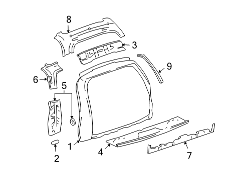 2005 Buick Rainier Rear Body Diagram