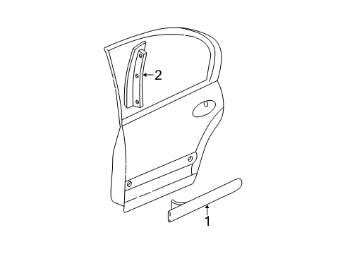 2004 Chevy Classic Exterior Trim - Rear Door Diagram