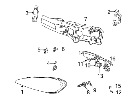 2000 Pontiac Grand Am Signal Lamp Bulb, Amber, Rear Diagram for 9438068