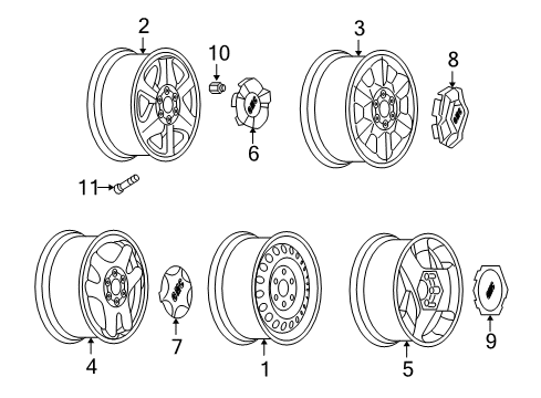 2005 GMC Envoy Spare Wheel Diagram for 9593405