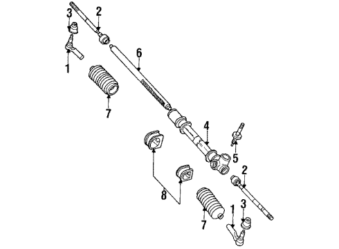 1984 Chevy Chevette Steering Gear & Linkage Diagram