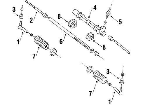 1987 Pontiac T1000 Steering Gear & Linkage Diagram