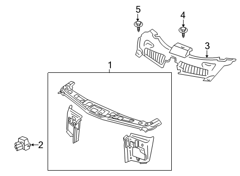 2010 Saturn Vue Radiator Support, Front Diagram for 20930256