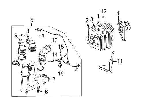 2004 Cadillac CTS A/C Label Diagram for 25737097