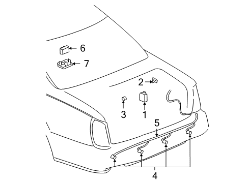 2000 Cadillac DeVille Reverse Sensor Diagram for 89046909