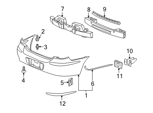 2005 Buick LaCrosse Bumper & Components - Rear Diagram