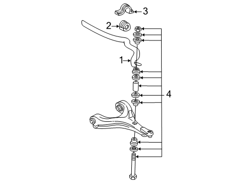 2000 Buick LeSabre Stabilizer Bar & Components Diagram 2 - Thumbnail