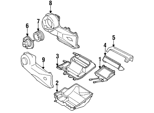 1993 Pontiac Grand Am Blower Motor & Fan Diagram