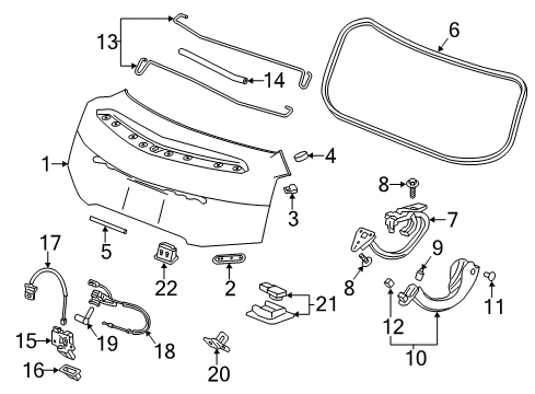 2014 Cadillac ELR Hinge Assembly Bolt Diagram for 11569962