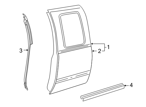 2007 Chevy Silverado 1500 Classic Weatherstrip, Driver Side Diagram for 15298667