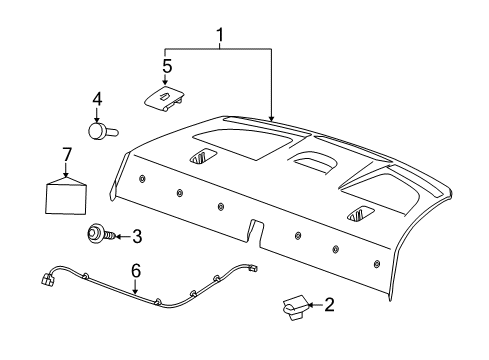 2013 Chevy Camaro Interior Trim - Rear Body Diagram 2 - Thumbnail
