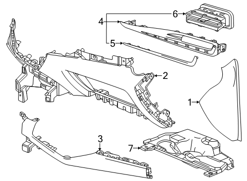 2024 Buick Envista Insulator, Jet Black, Lower Diagram for 42823854