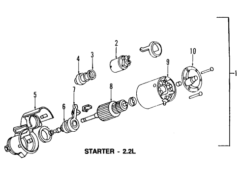1998 Pontiac Sunfire Starter Diagram for 10465494