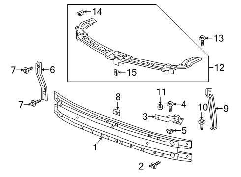 2019 Chevy Blazer Bumper & Components - Front Diagram 3 - Thumbnail