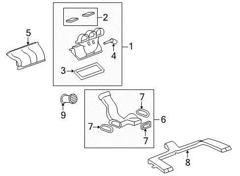 2009 Saturn Vue Center Duct Diagram for 96476101