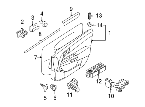 2008 Saturn Astra Belt Weatherstrip, Front Driver Side Diagram for 24468022