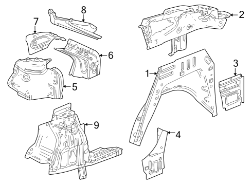 2025 Chevy Trax Inner Structure - Quarter Panel Diagram