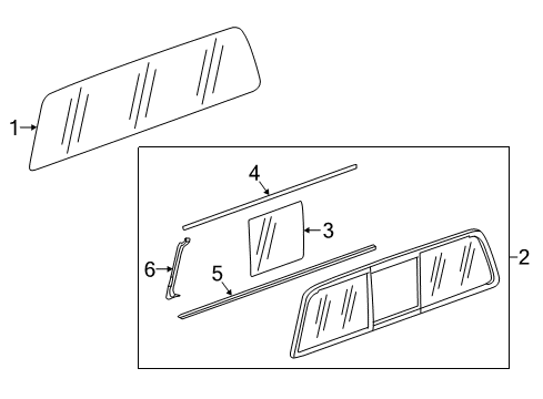 2019 Chevy Colorado Glass & Hardware - Back Glass Diagram