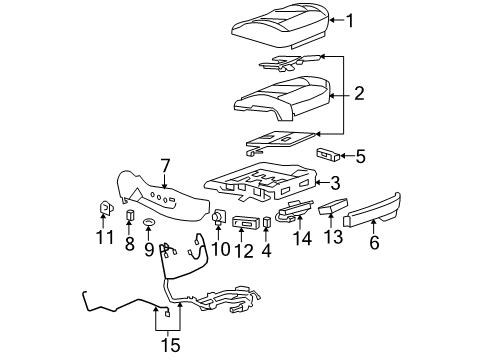 2010 Cadillac DTS Front Seat Components Diagram 5 - Thumbnail