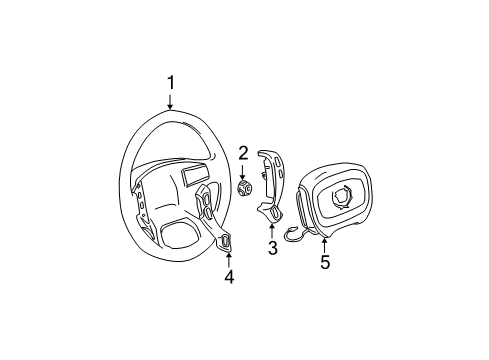 2005 Cadillac DeVille Steering Wheel & Trim Diagram