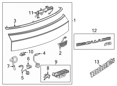 2025 Cadillac ESCALADE IQ Side Camera, Driver Side Diagram for 84667445