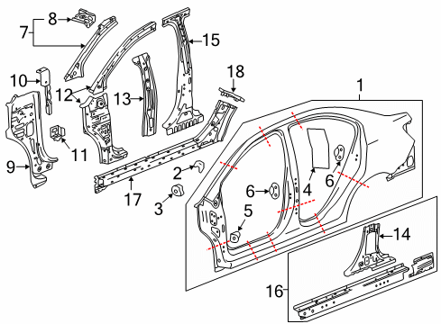 2016 Chevy Sonic Hinge Pillar Diagram 2 - Thumbnail