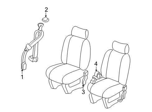 2001 Pontiac Montana Lap & Shoulder Belt, Gray Diagram for 88951222